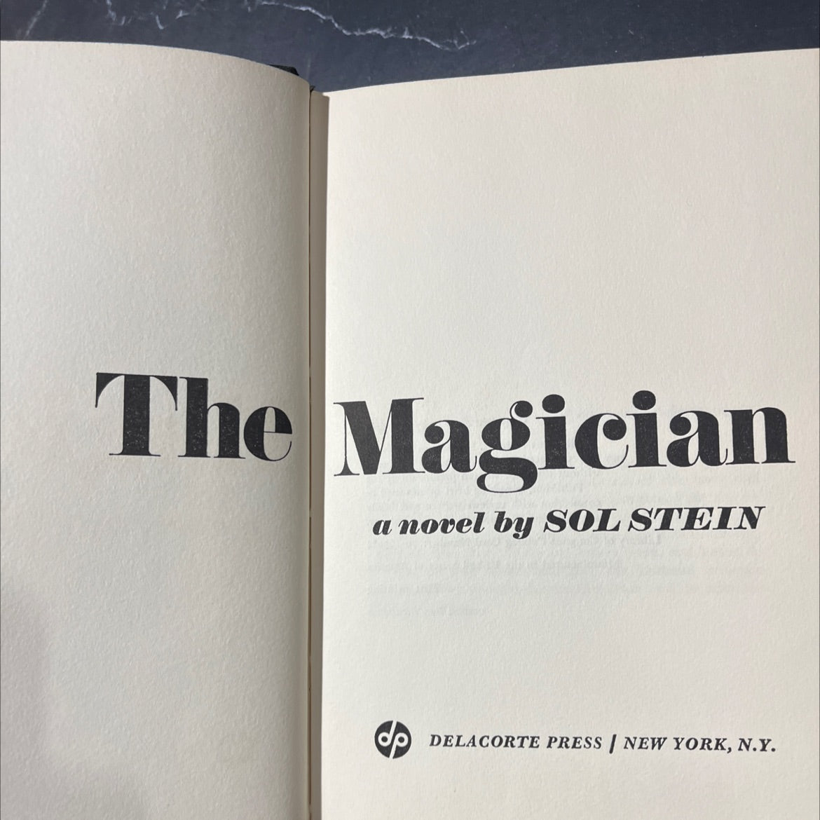 the magician book, by sol stein, 1971 Hardcover image 2