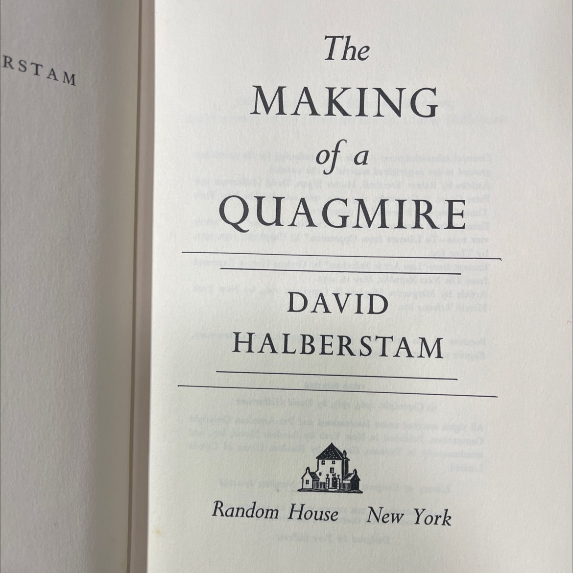 the making of a quagmire book, by david halberstam, 1965 Hardcover image 2
