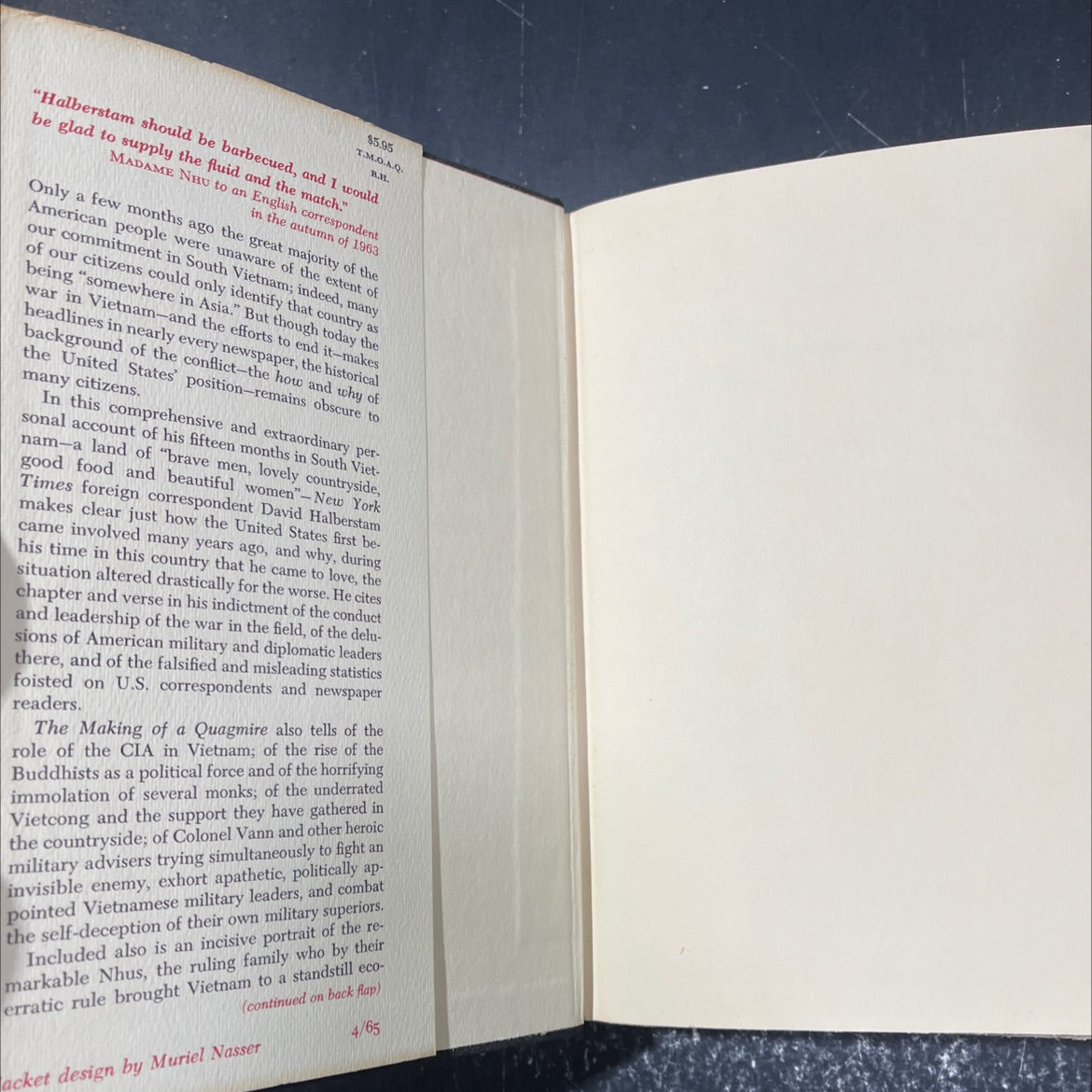 the making of a quagmire book, by david halberstam, 1965 Hardcover image 4