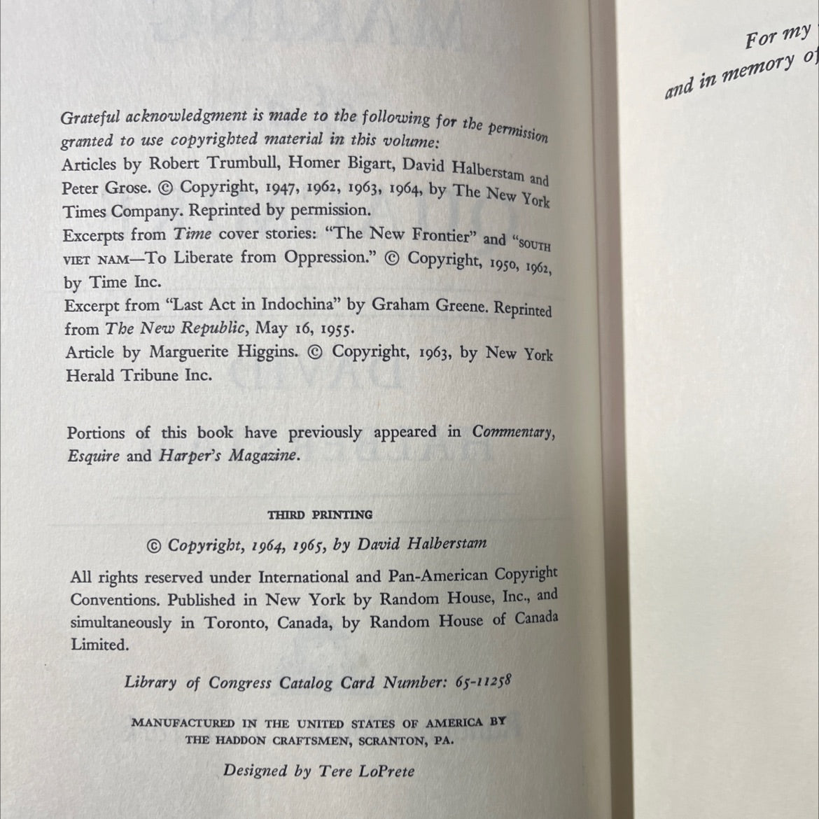 the making of a quagmire book, by david halberstam, 1965 Hardcover image 3