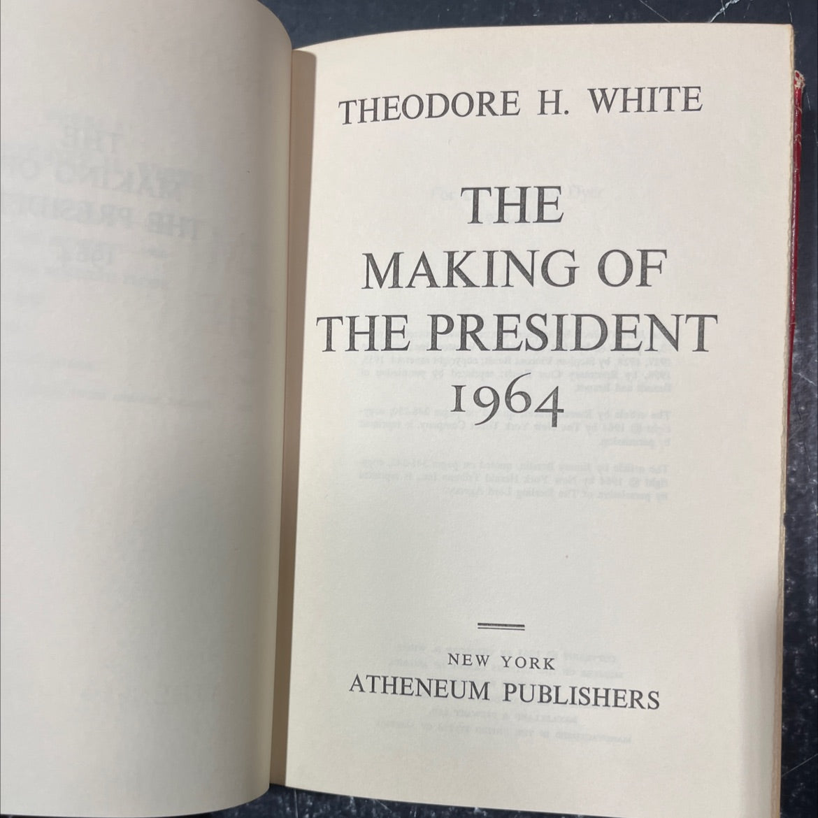 the making of the president 1964 book, by theodore h. white, 1965 Hardcover image 2