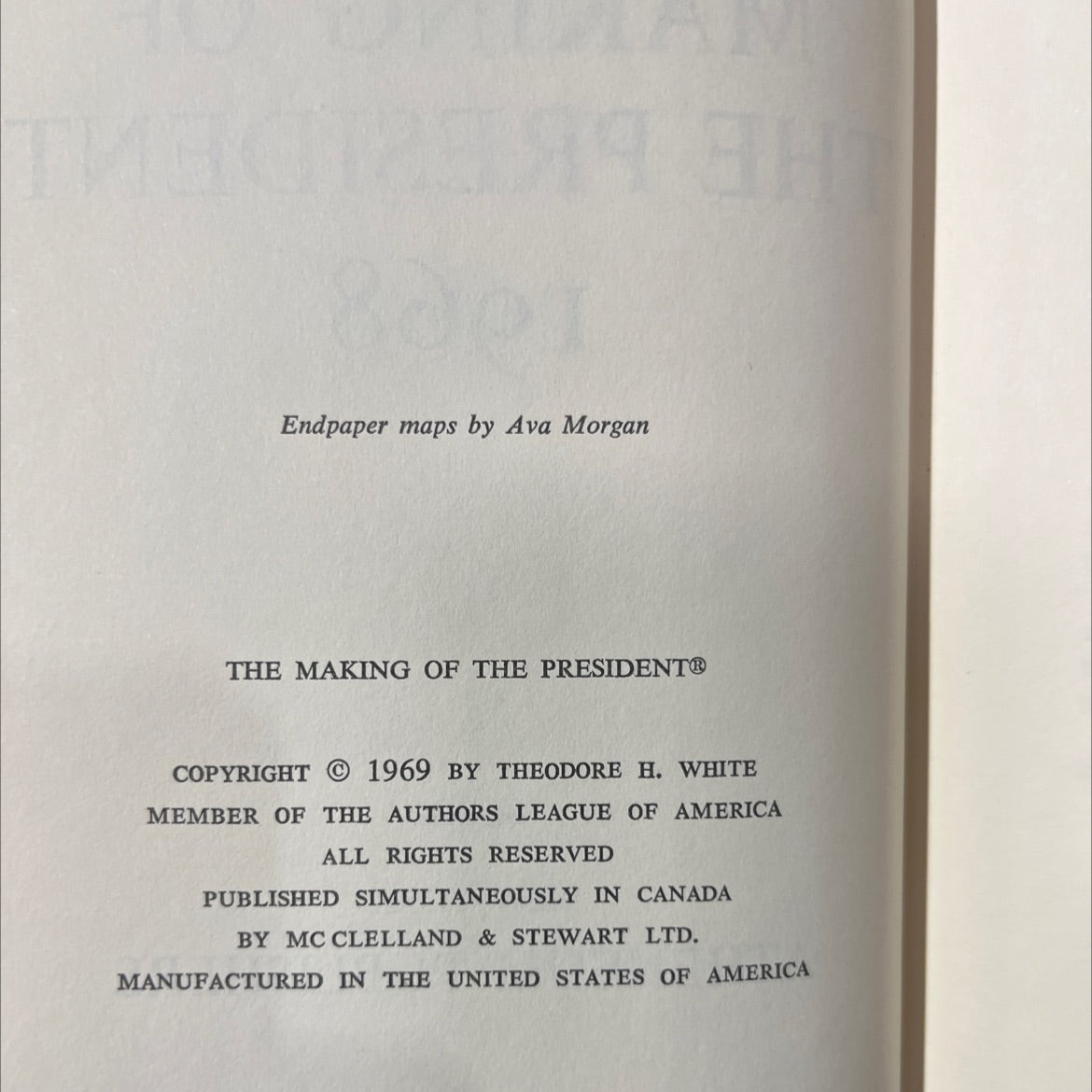 the making of the president 1968 book, by theodore h. white, 1969 Hardcover image 3