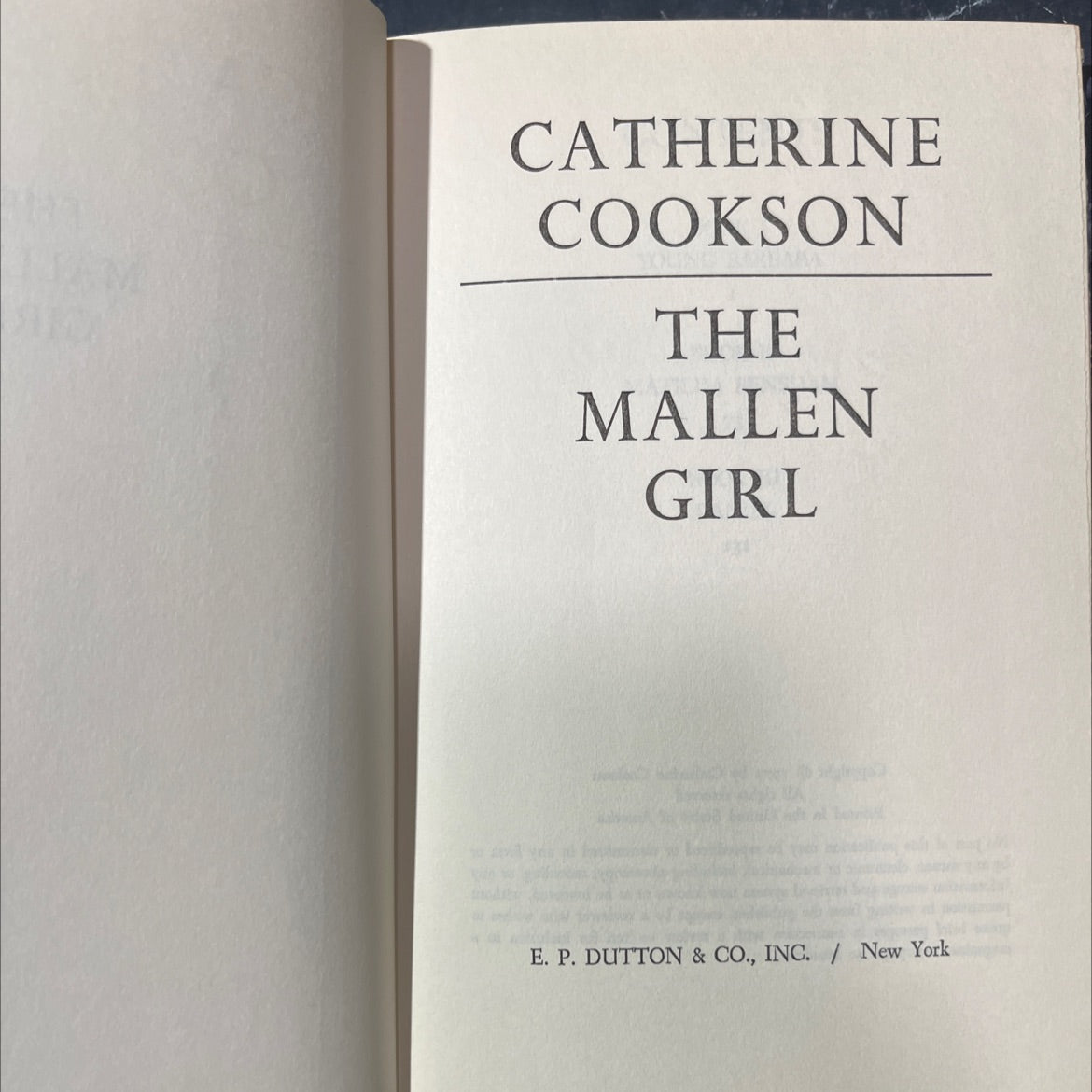 the mallen girl book, by catherine cookson, 1973 Hardcover image 2