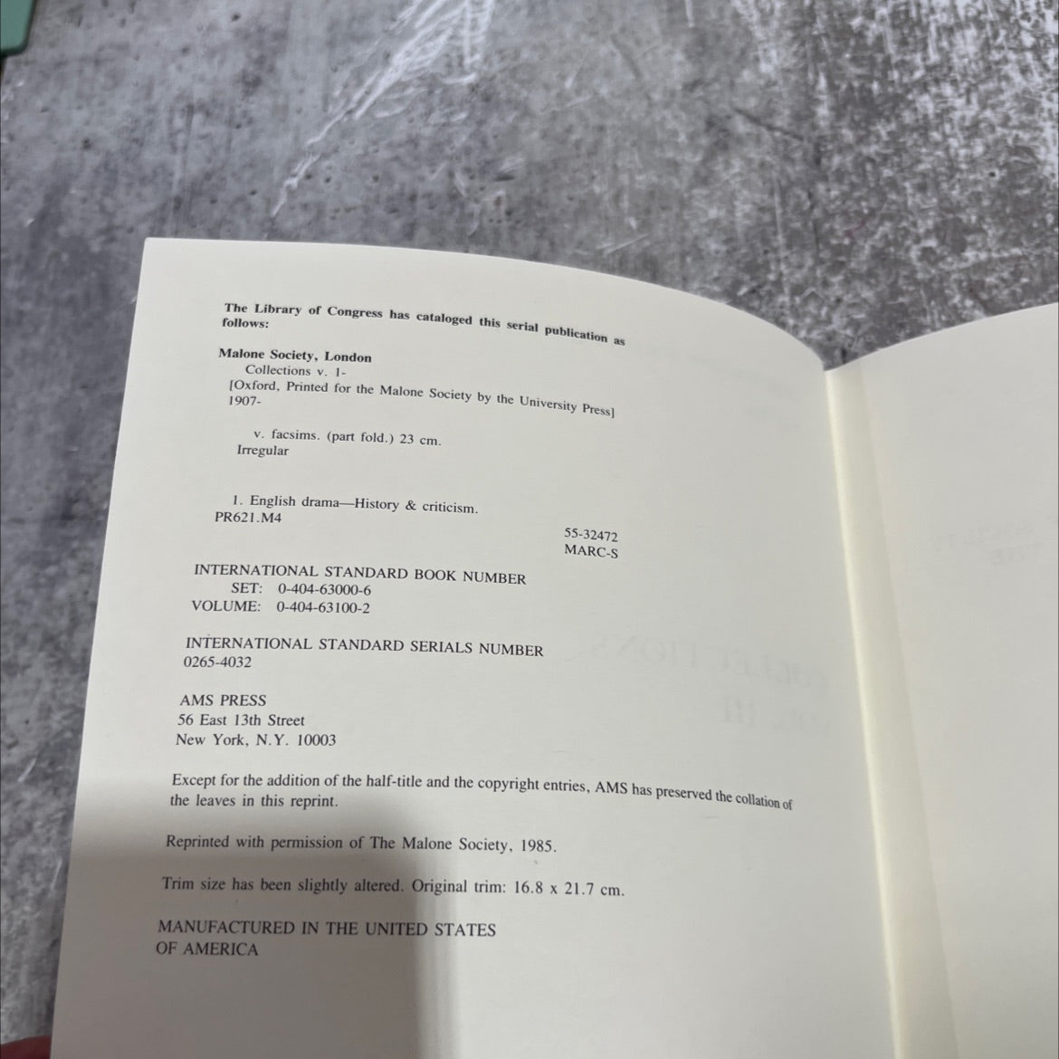 the malone society reprints no. 101 collections vol. iii book, by unknown, 1985 Hardcover image 3