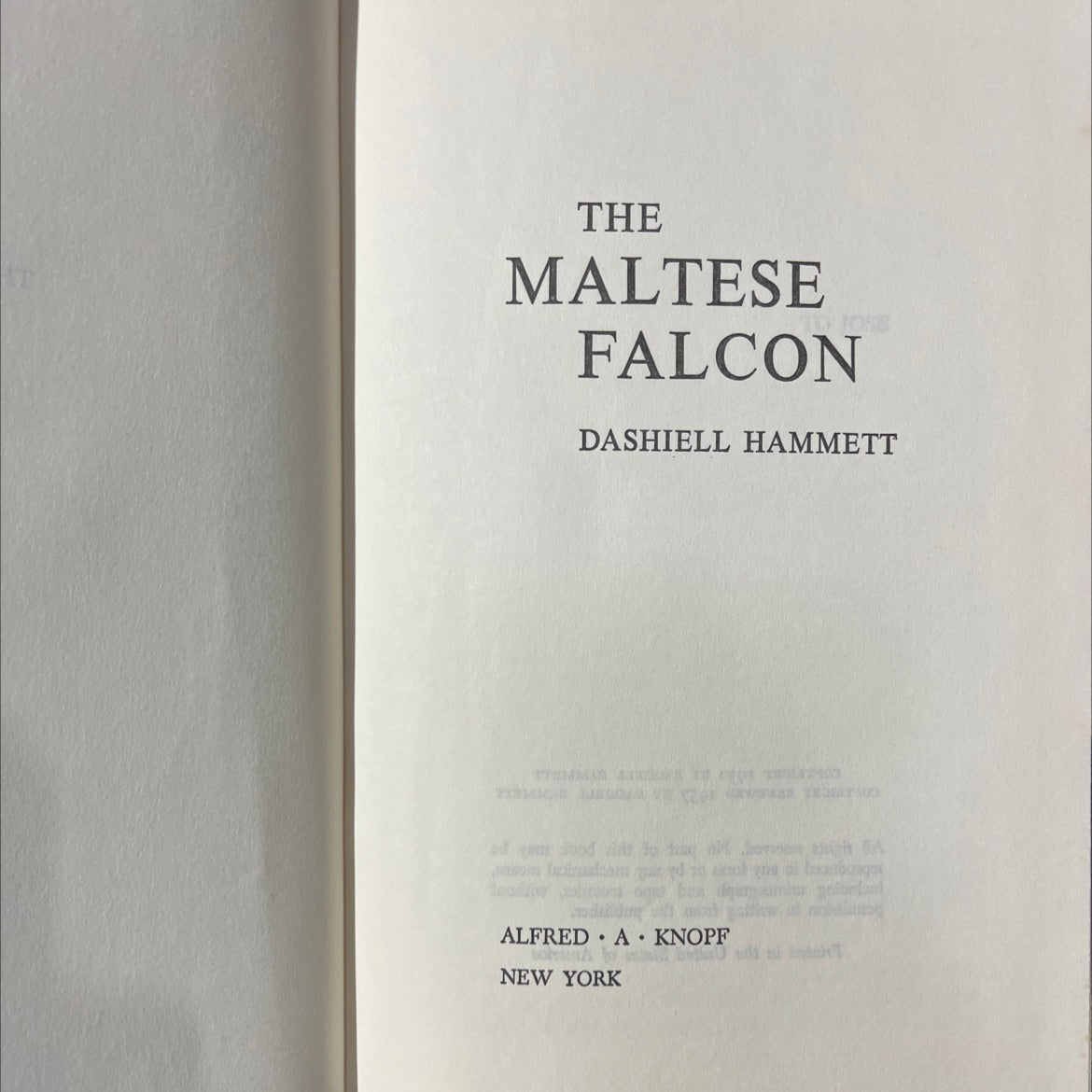 the maltesefalcon book, by dashell hammett, 1957 Hardcover image 2