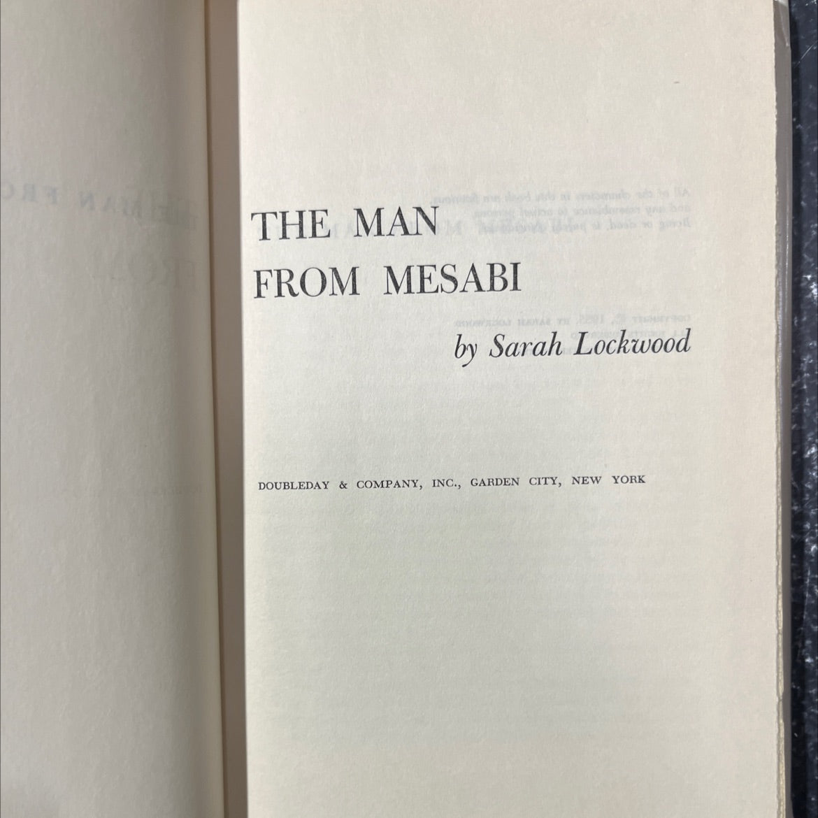 the man from mesabi book, by Sarah Lockwood, 1955 Hardcover image 2