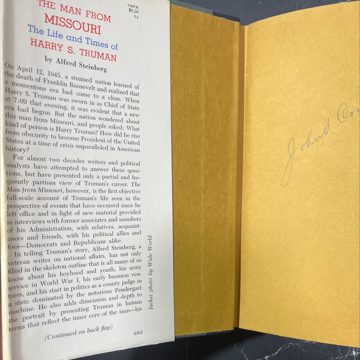 the man from missouri the life and times of harry s. truman book, by alfred steinberg, 1962 Hardcover image 4