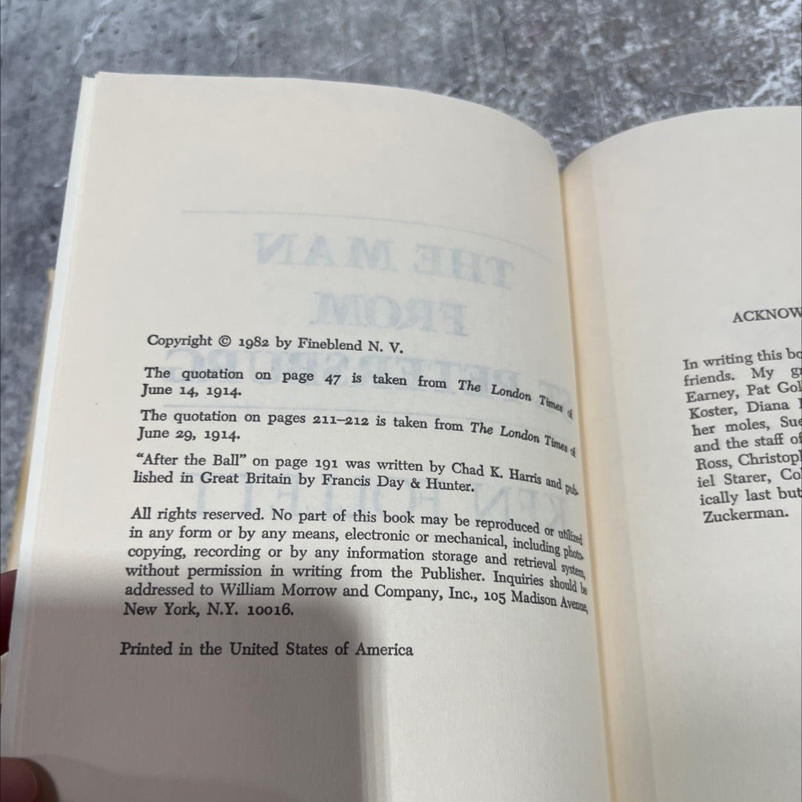 the man from st. petersburg book, by ken follett, 1982 Hardcover image 3