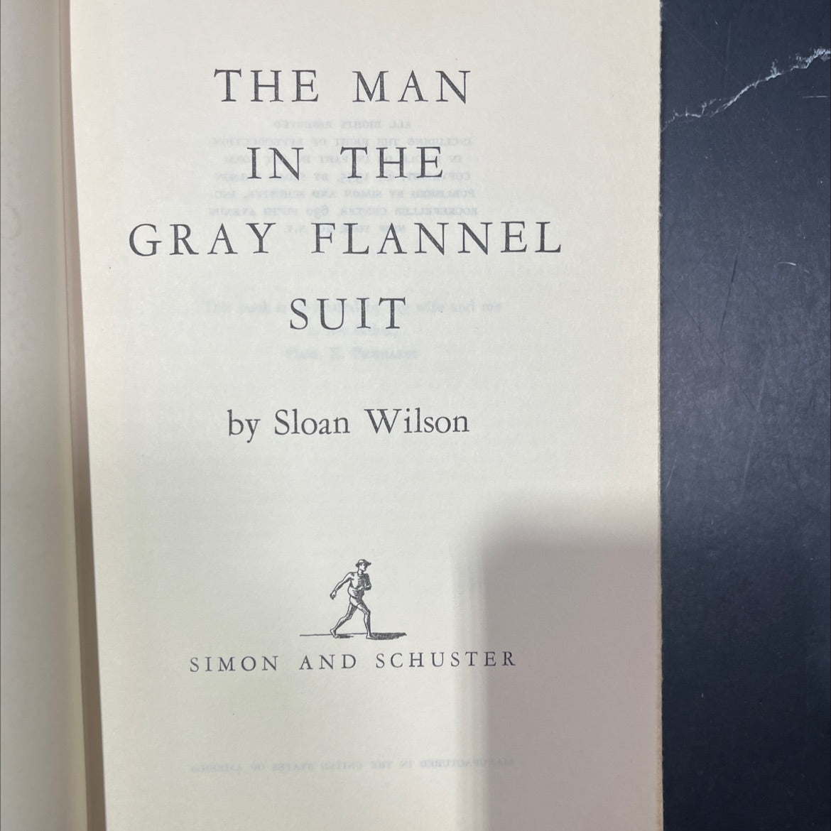 the man in the gray flannel suit book, by sloan wilson, 1955 Hardcover image 2