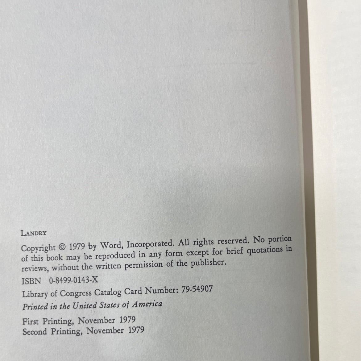 the man inside... landry book, by Bob St. John, 1979 Hardcover image 3