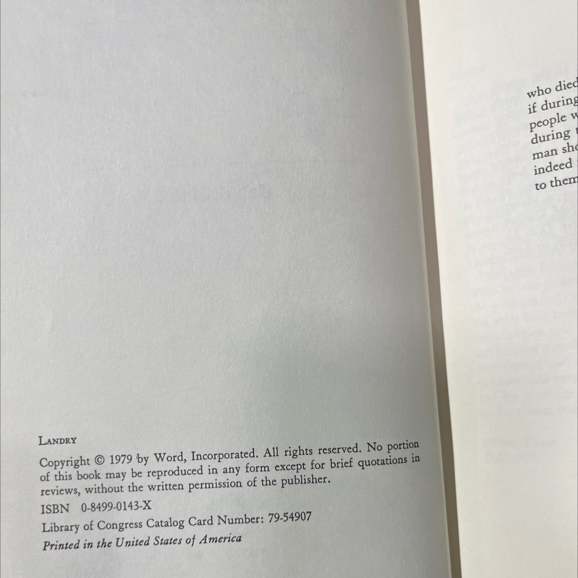 the man inside... landry book, by Bob St. John, 1979 Hardcover image 3