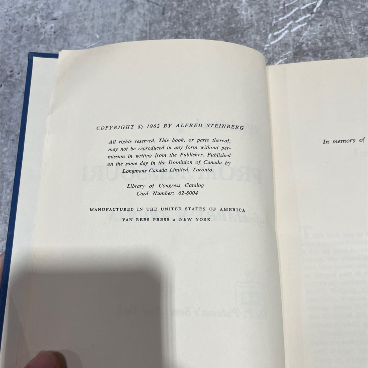 the man the life and times alfred steinberg from missouri of harry s. truman book, by alfred steinberg, 1962 Hardcover image 3