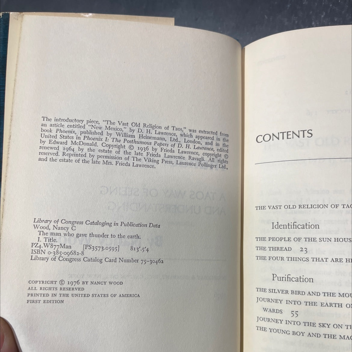 the man who gave thunder to the earth book, by Nancy Wood, 1976 Hardcover image 3