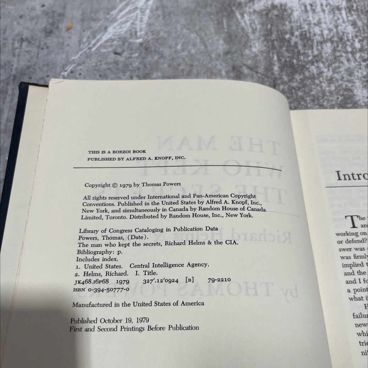 the man who kept the secrets richard helms & the cia book, by thomas powers, 1979 Hardcover image 3