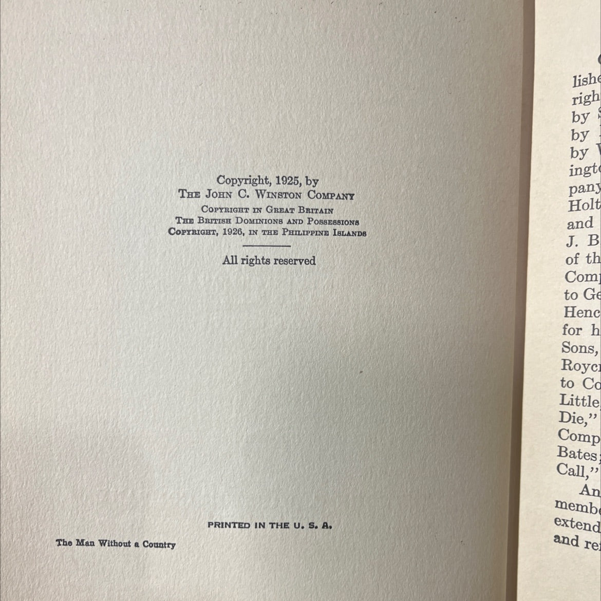 the man without a country and other patriotic stories book, by unknown, 1926 Hardcover image 3