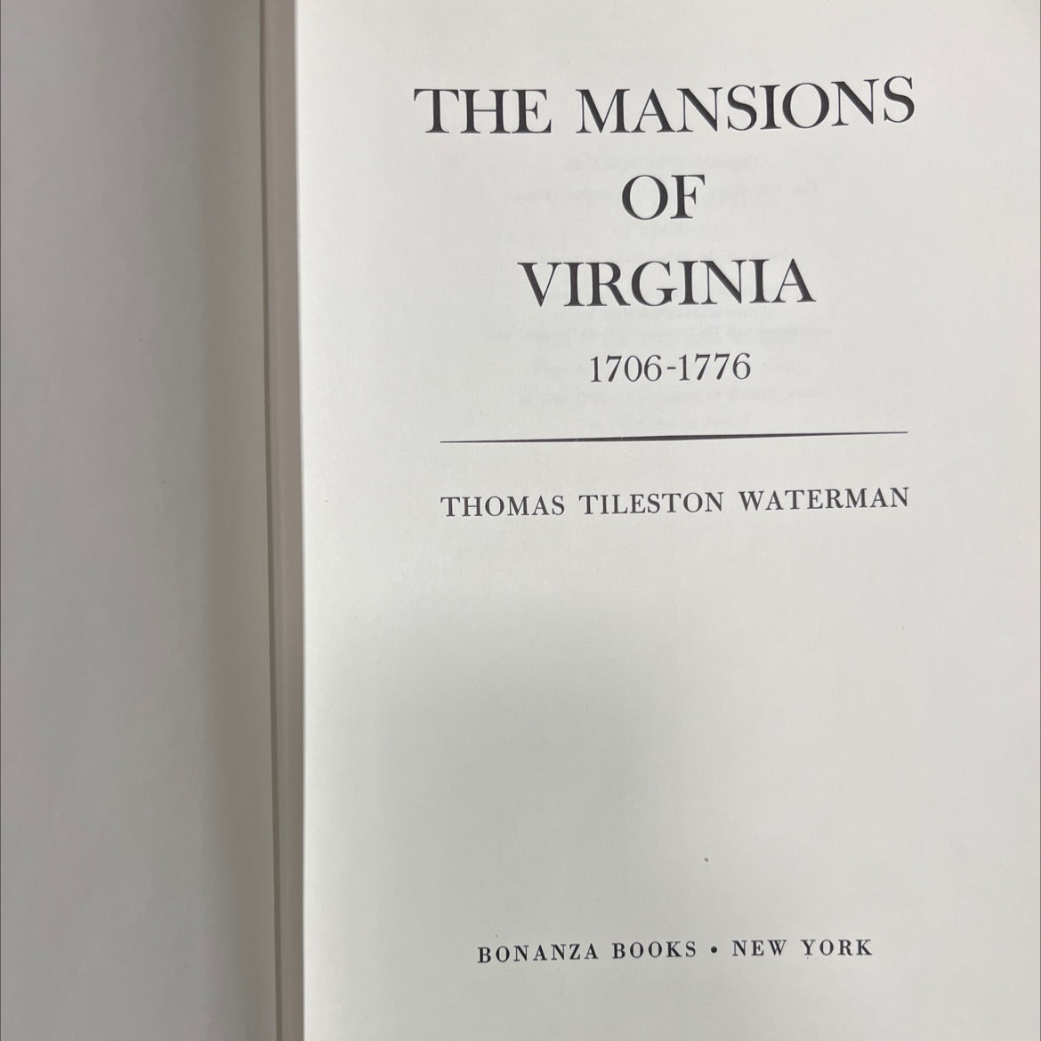 the mansions of virginia 1706-1776 book, by thomas tileston waterman, 1945 Hardcover image 2
