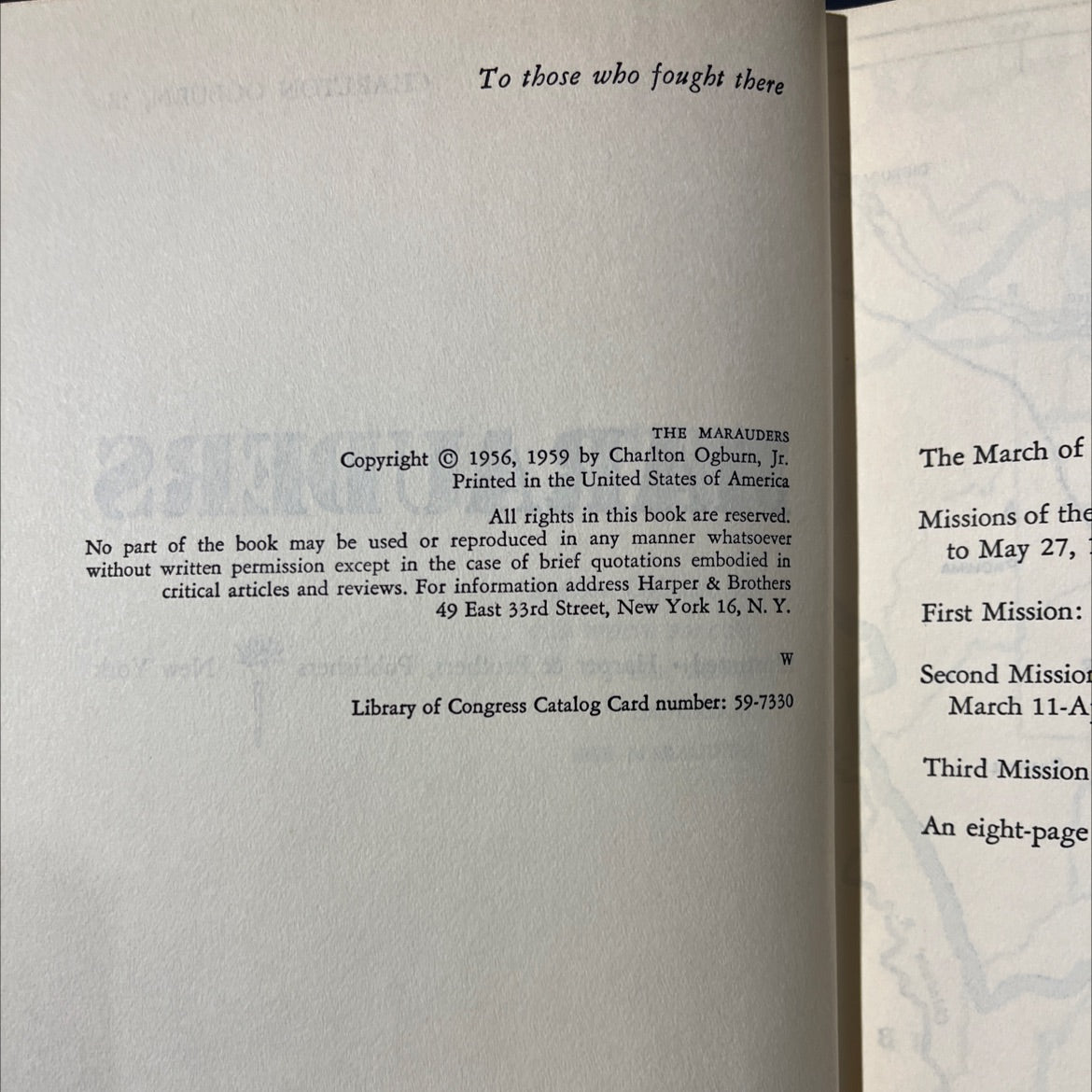 the marauders book, by charlton ogburn, jr., 1959 Hardcover image 3