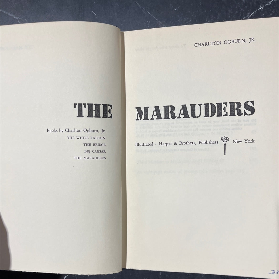 the marauders book, by charlton ogburn, jr., 1959 Hardcover image 2