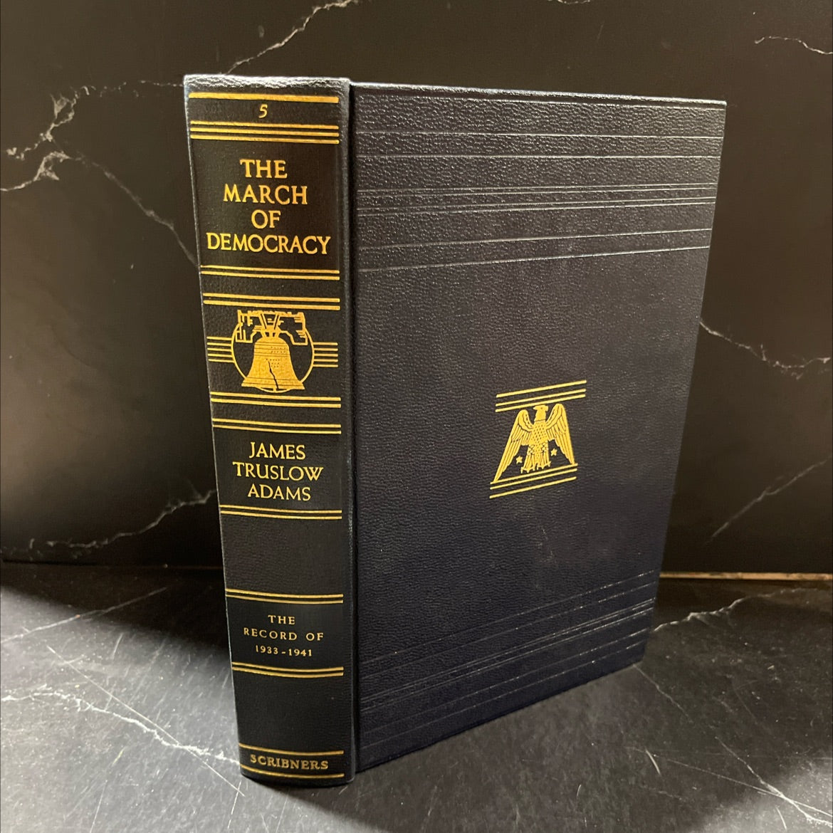 the march of democracy a history of the united states book, by james truslow adams, 1942 Leather image 1