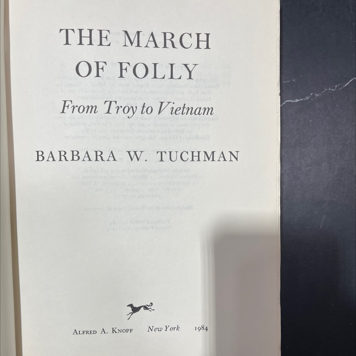 the march of folly from troy to vietnam book, by barbara w. tuchman, 1984 Hardcover image 2