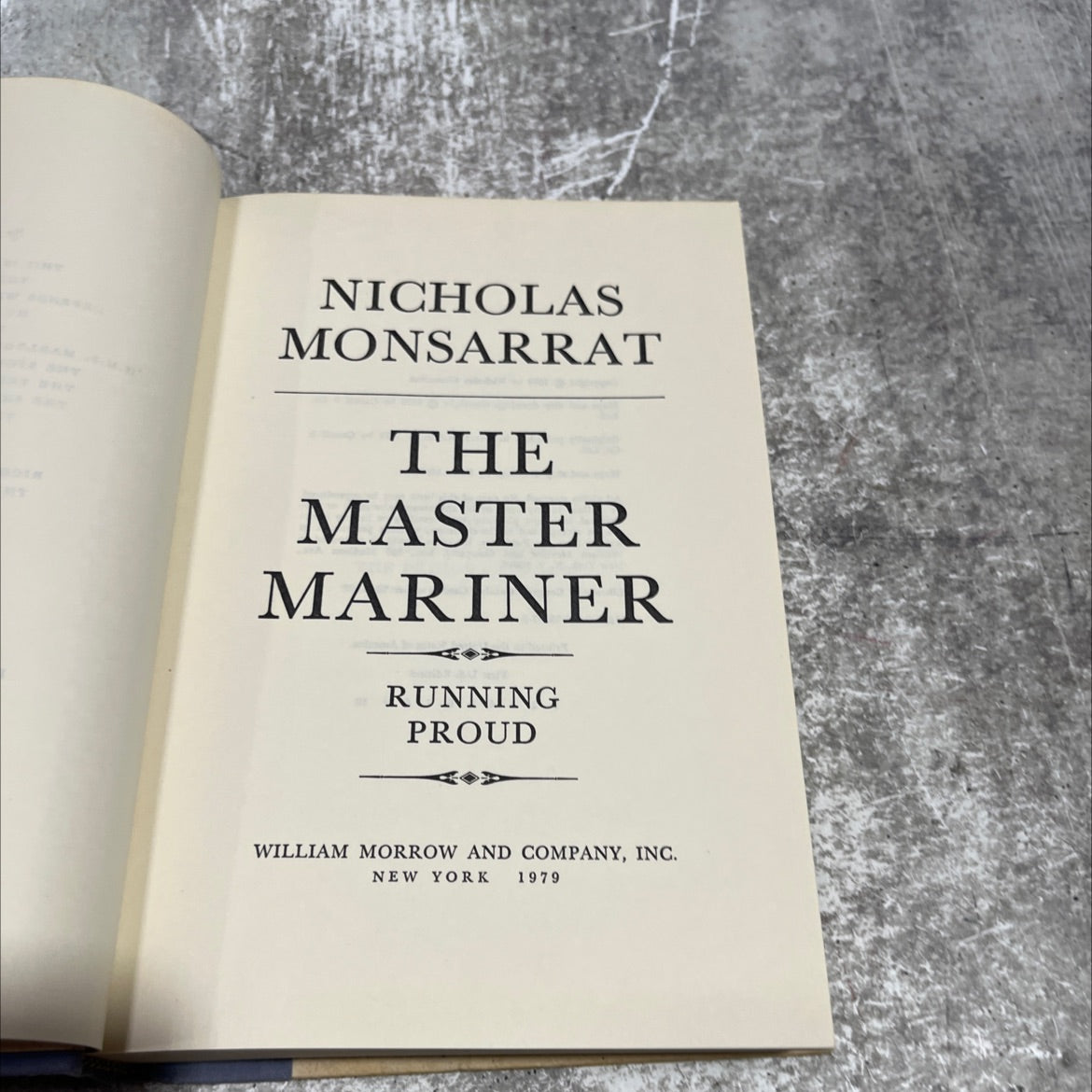 the master mariner running proud book, by nicholas monsarrat, 1979 Hardcover image 2