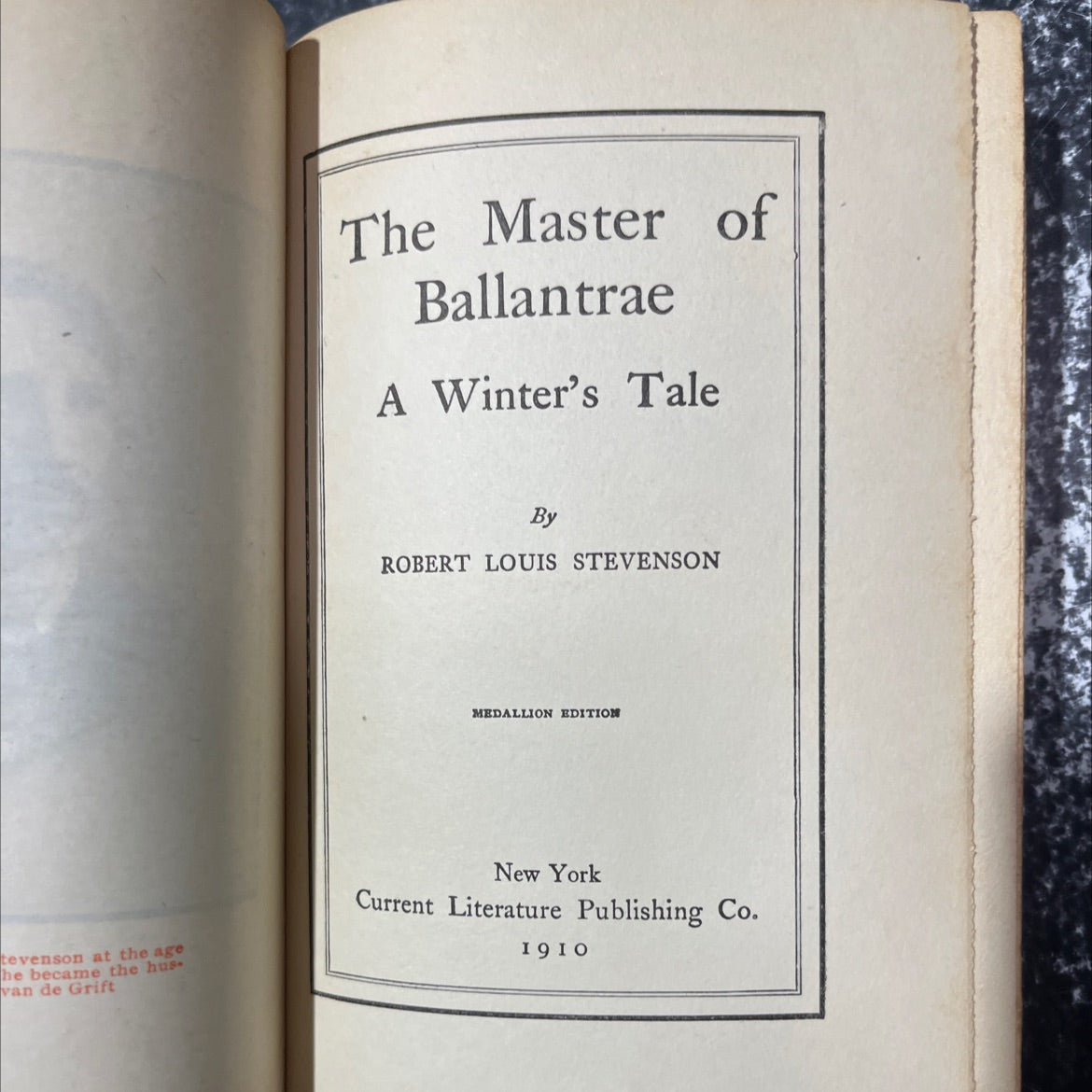the master of ballantrae a winter's tale book, by robert louis stevenson, 1910 Hardcover image 3