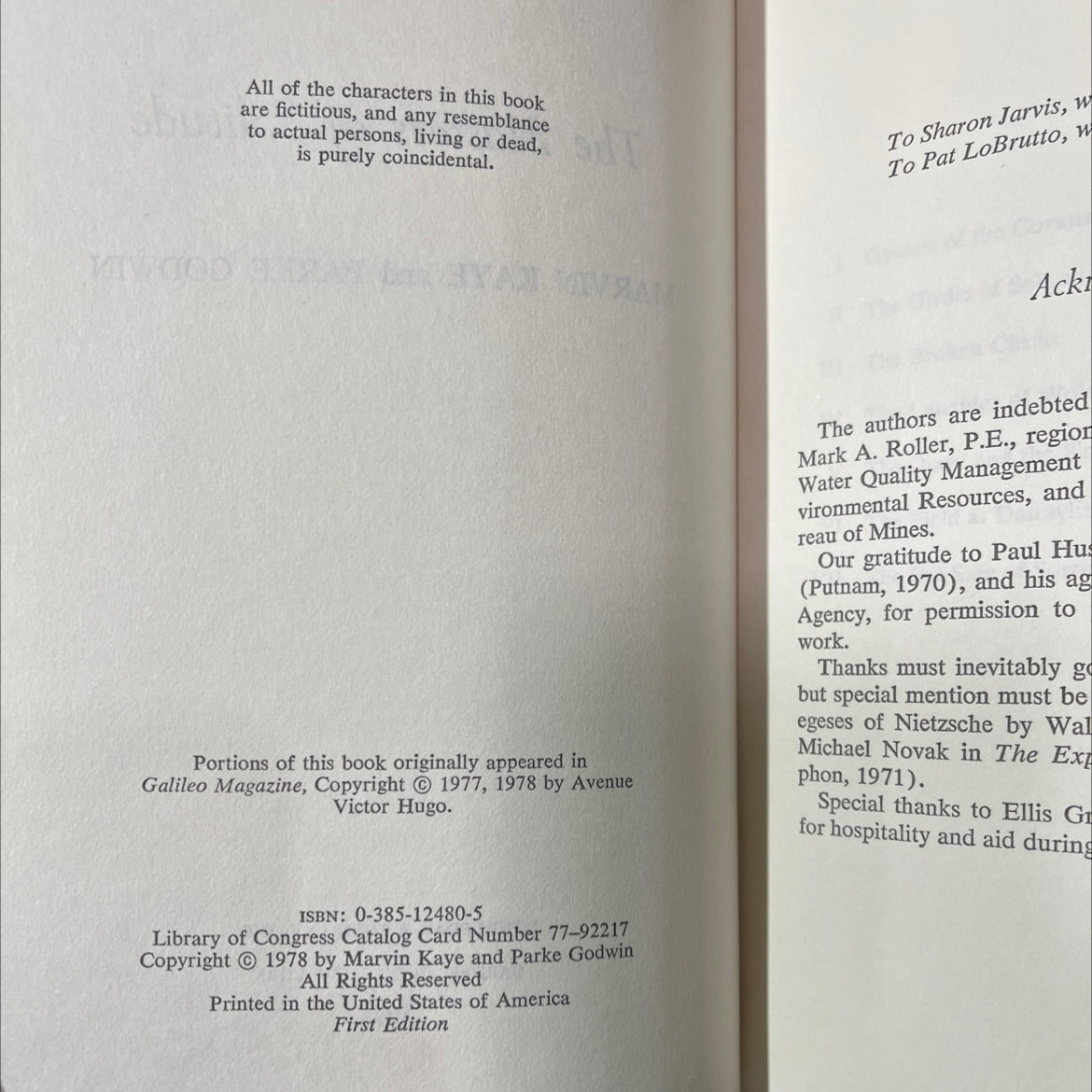 the masters of solitude book, by marvin kaye and parke godwin, 1978 Hardcover image 3