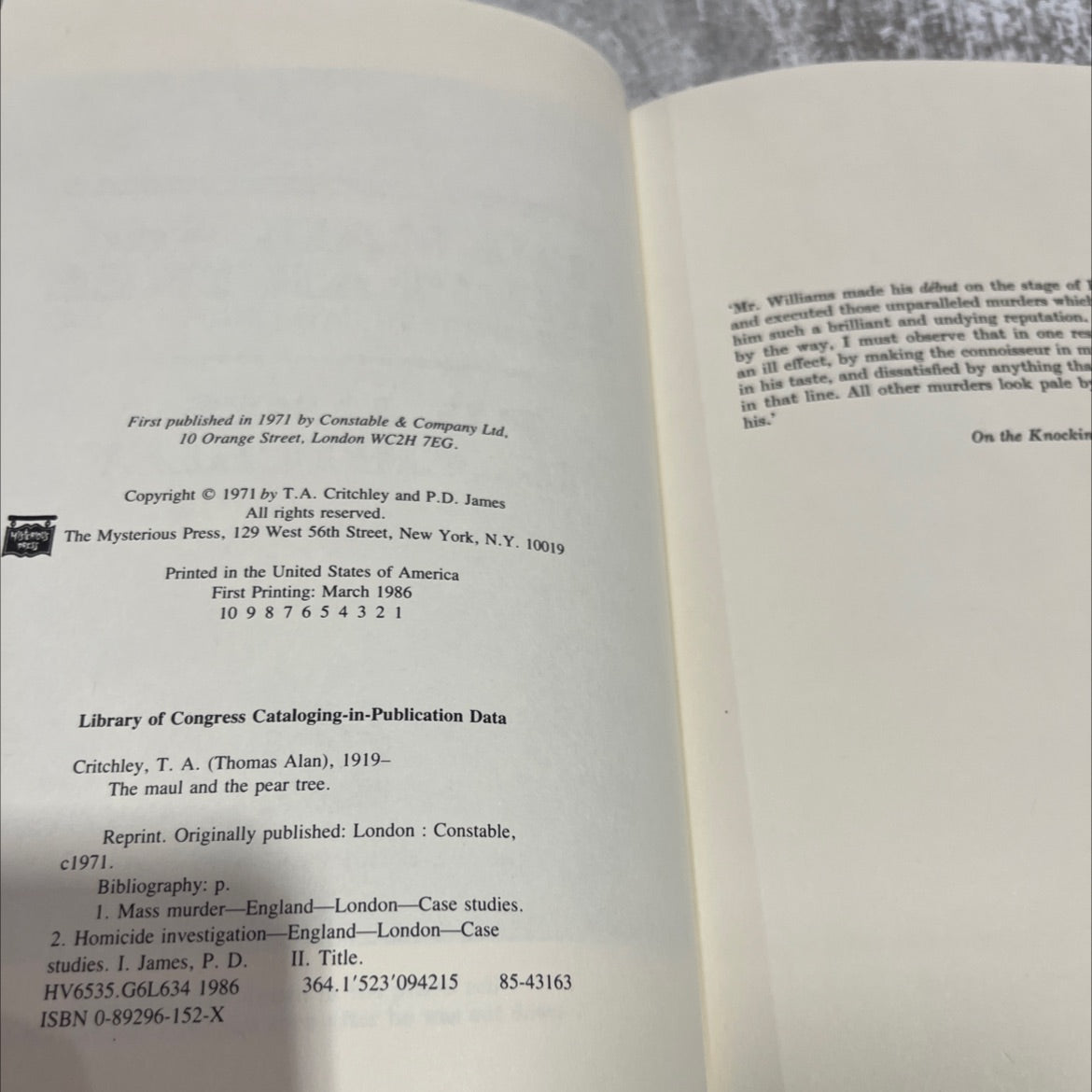 the maul and the pear tree book, by T.A. Critchley & P.D. James, 1986 Hardcover image 3