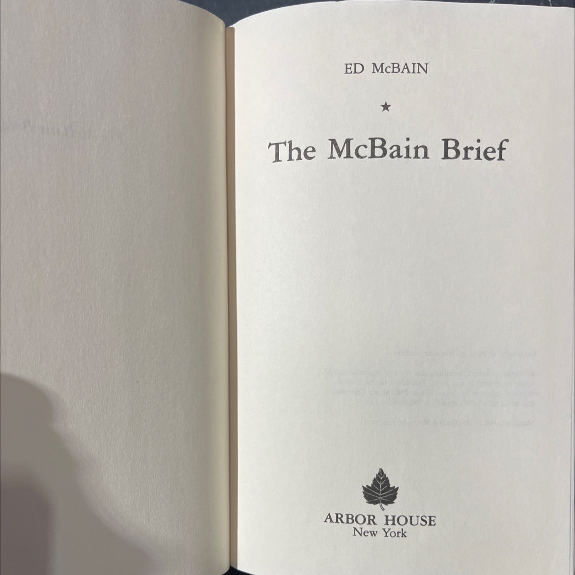 the mcbain brief book, by ed mcbain, 1982 Hardcover image 2