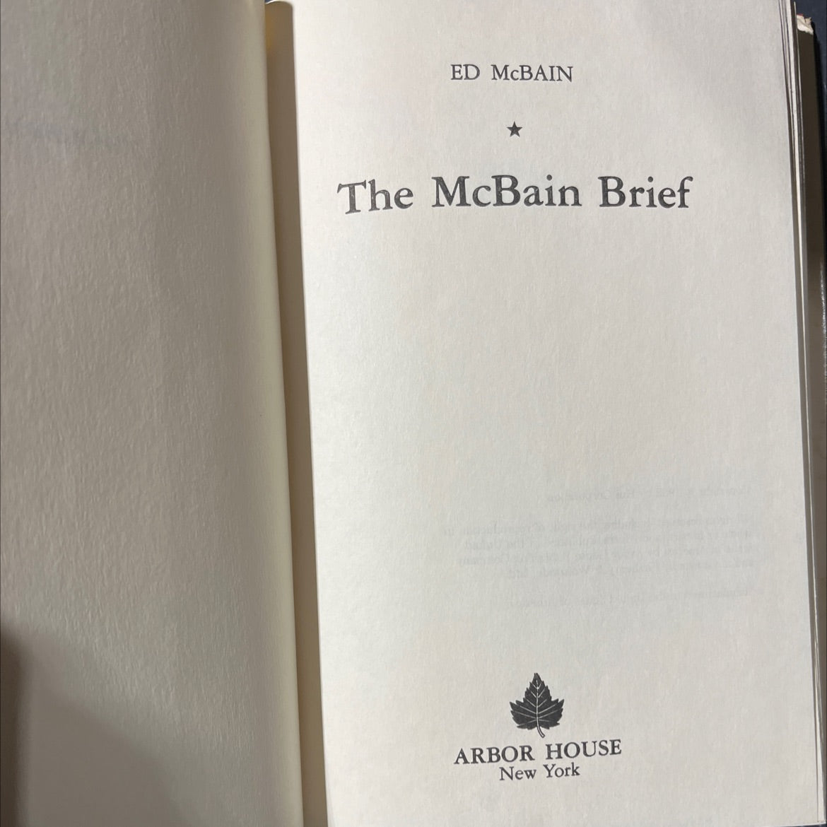 the mcbain brief book, by ed mcbrain, 1982 Hardcover image 2