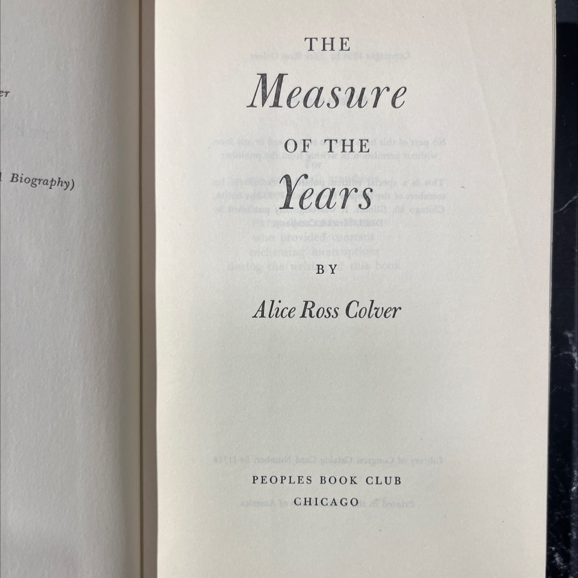 the measure of the years book, by alice ross colver, 1954 Hardcover image 2