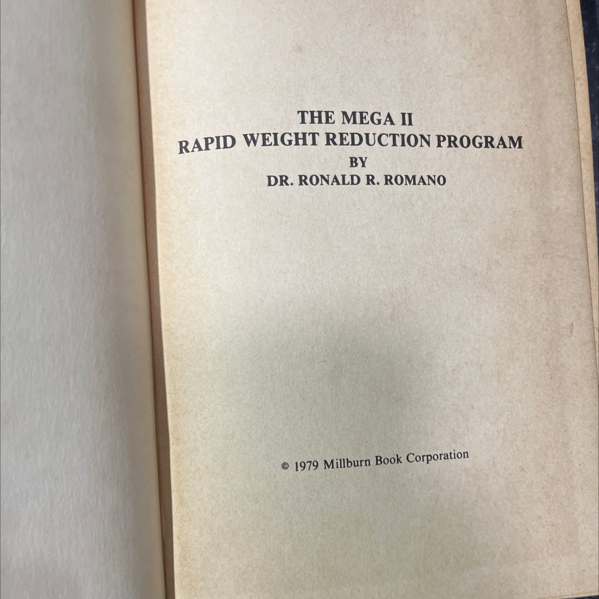 the mega ii rapid weight reduction program book, by dr. ronald r. romano, 1979 Hardcover image 3