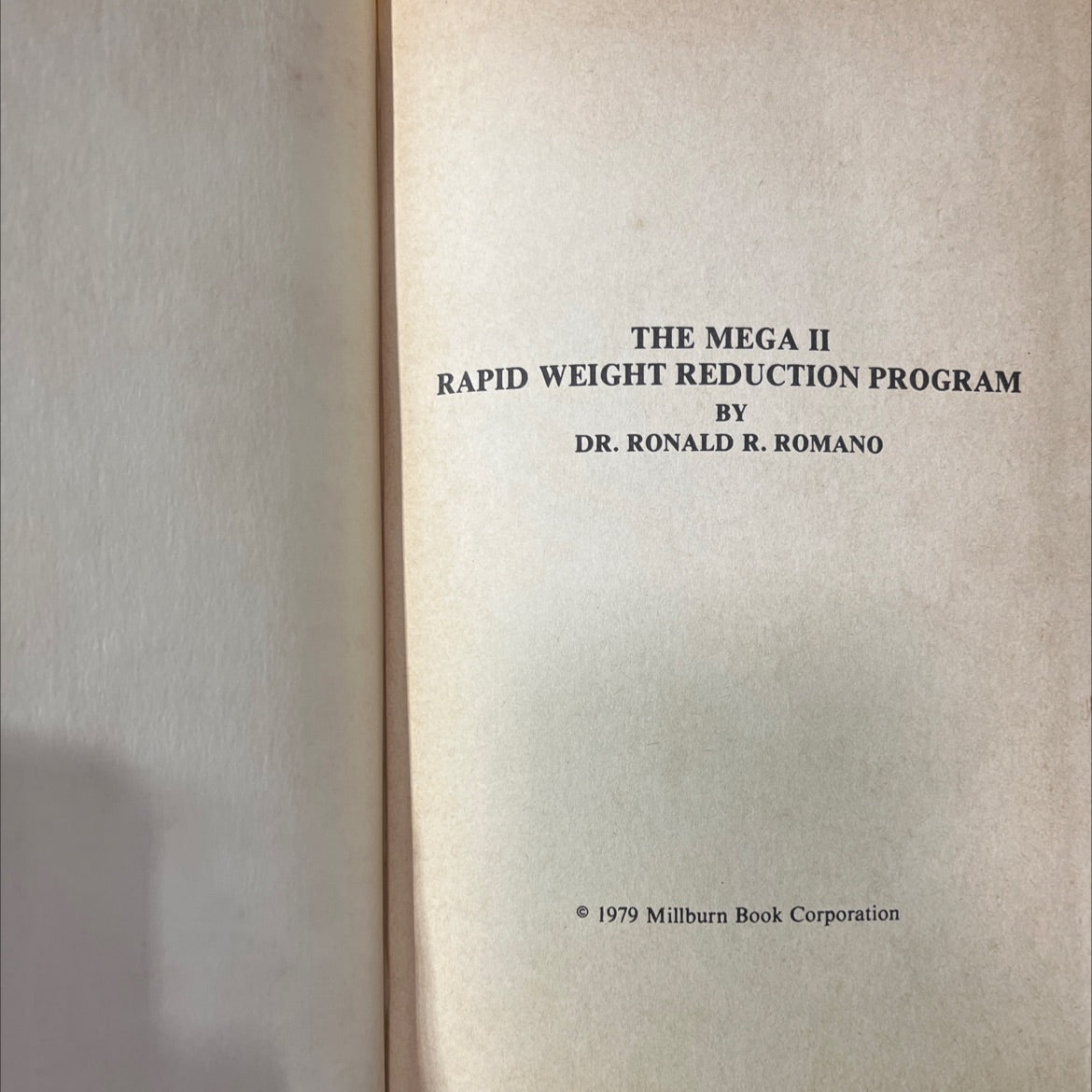 the mega ii rapid weight reduction program book, by dr. ronald r. romano, 1979 Hardcover image 2