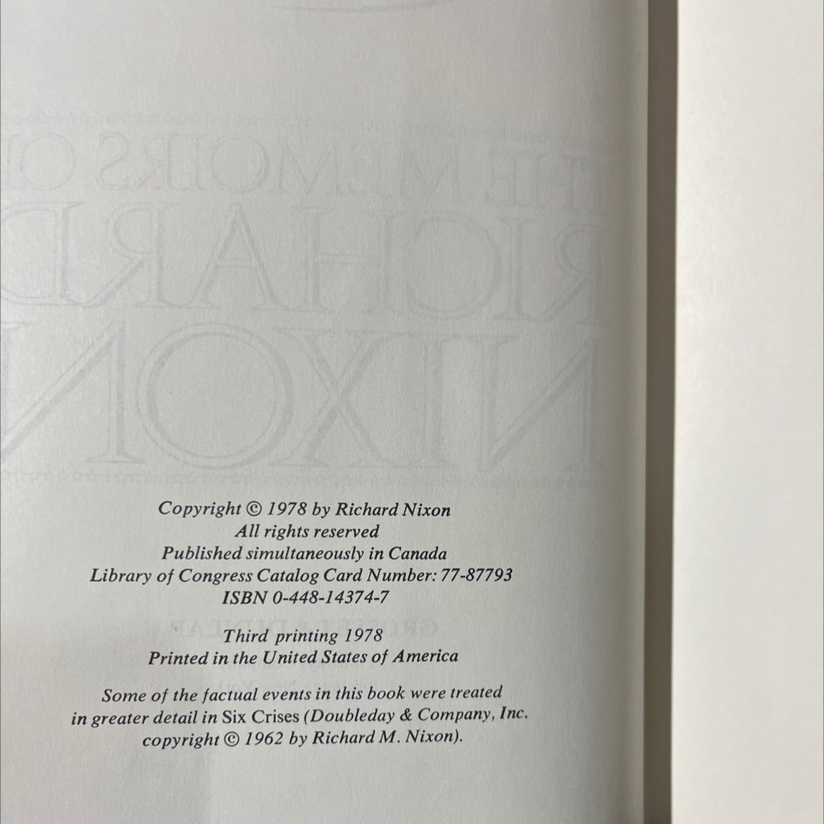 the memoirs of richard nixon book, by Richard Nixon, 1978 Hardcover image 3