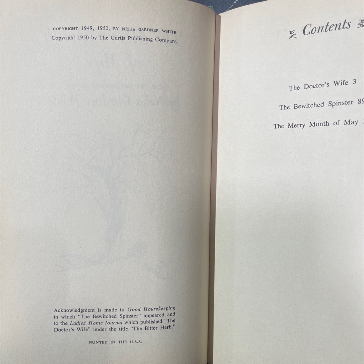 the merry month of may and two other short novels book, by nelia gardner white, 1952 Hardcover image 3
