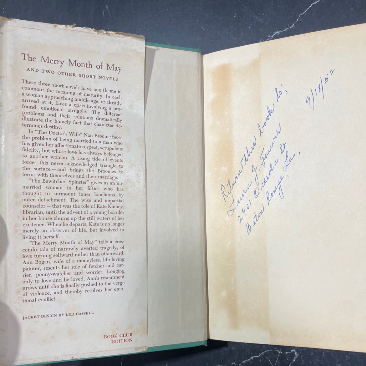 the merry month of may and two other short novels book, by nelia gardner white, 1952 Hardcover image 4