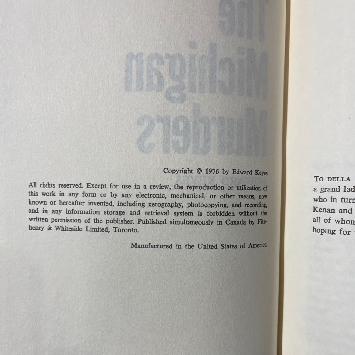 the michigan murders book, by edward keyes, 1976 Hardcover image 3