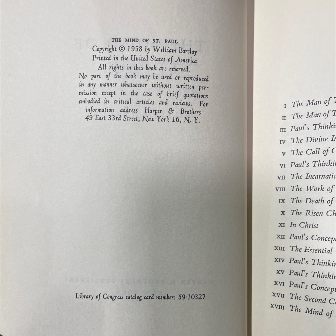 the mind of st. paul book, by william barclay, 1958 Hardcover image 3