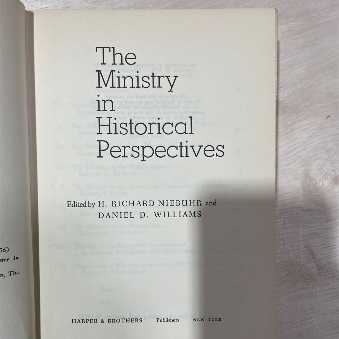 the ministry in historical perspectives book, by h. richard niebuhr and daniel d. williams, 1956 Hardcover, Vintage image 2