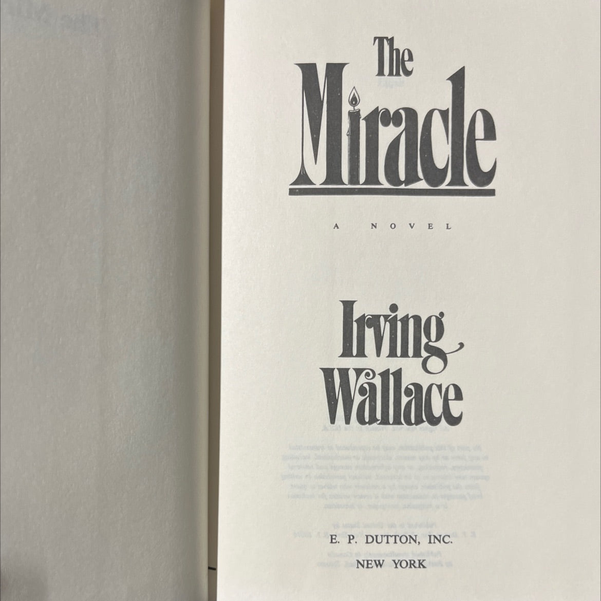 the miracle book, by irving wallace, 1984 Hardcover image 2