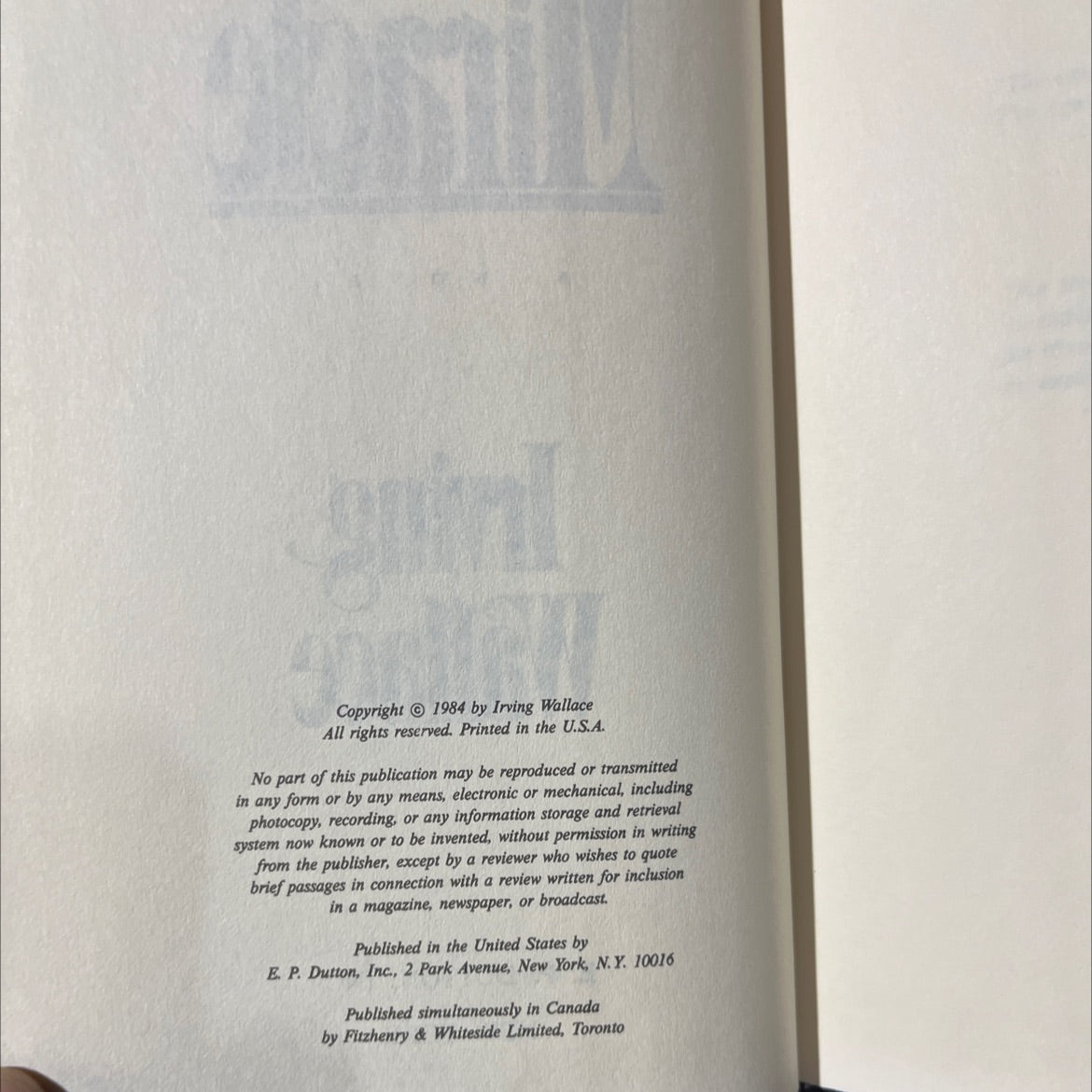 the miracle book, by irving wallace, 1984 Hardcover image 3