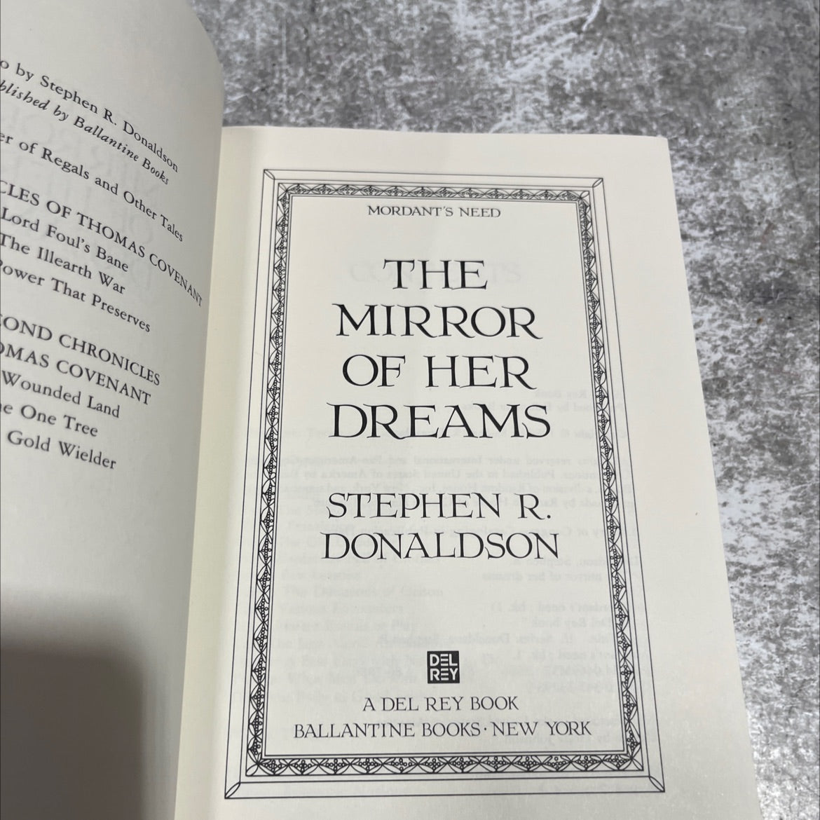 the mirror of her dreams book, by Stephen R. Donaldson, 1986 Hardcover image 2