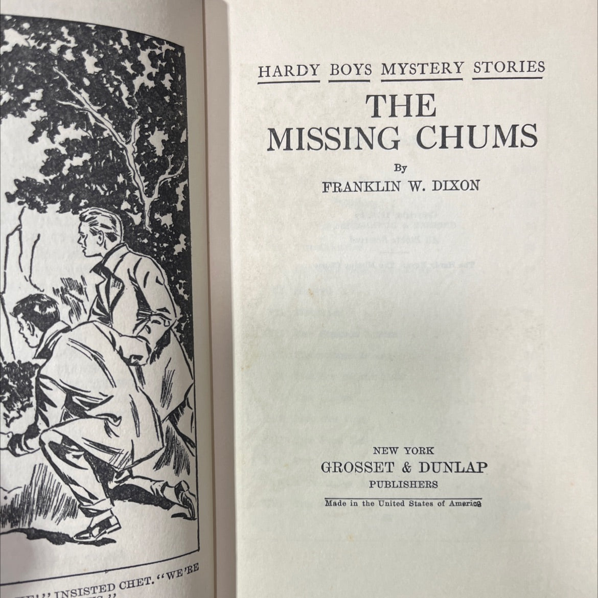 the missing chums book, by franklin w. dixon, 1928 Hardcover image 2