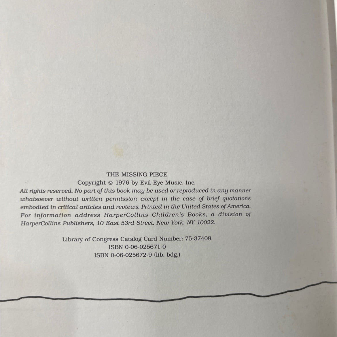 the missing piece book, by shel silverstein, 1976 Hardcover image 3