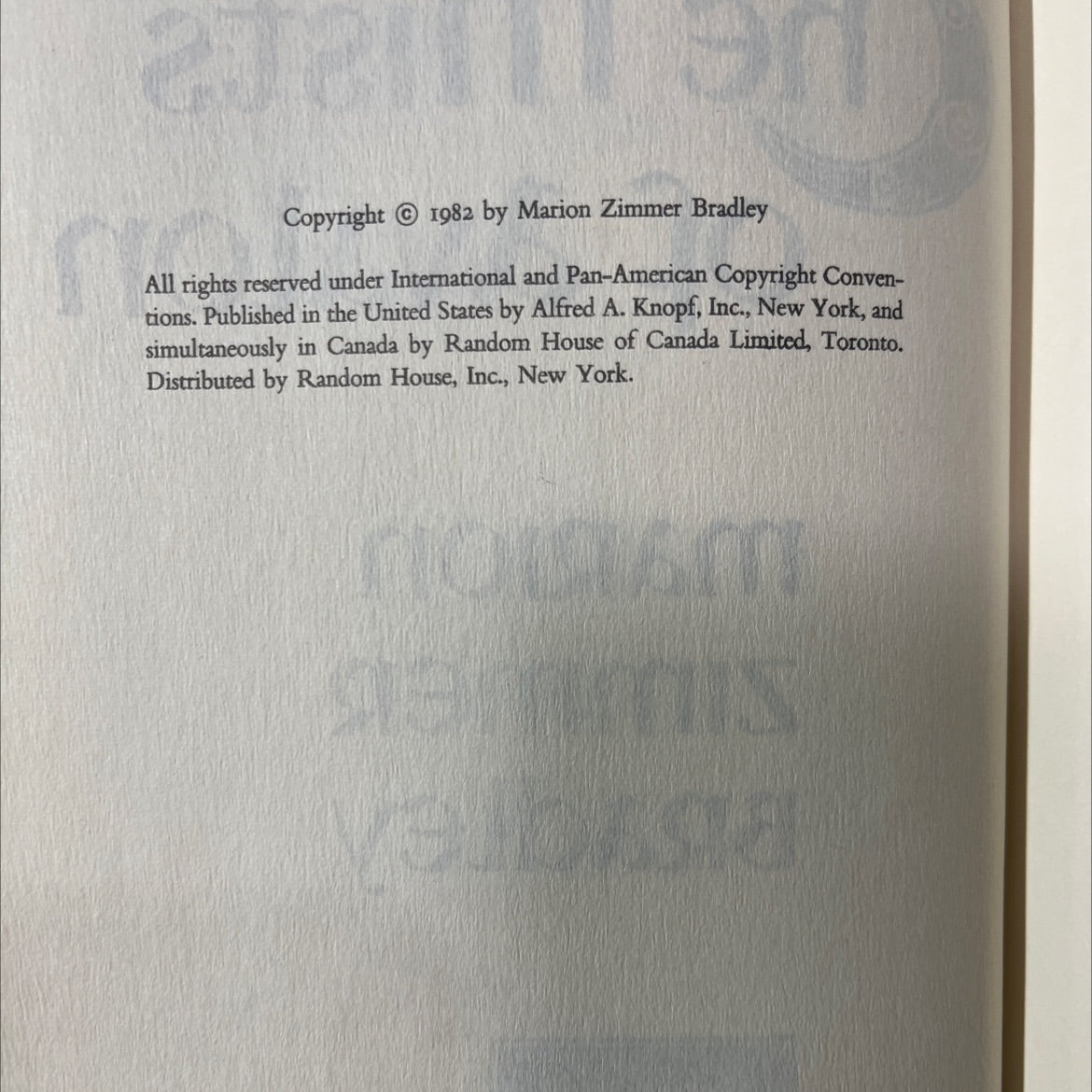 the mists of avalon book, by Marion Zimmer Bradley, 1982 Hardcover image 3