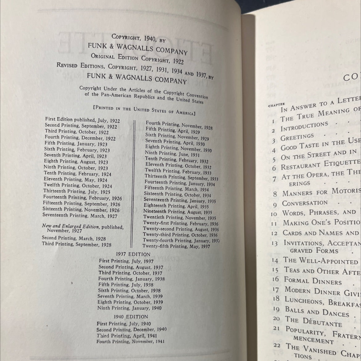 the modern ideal of hospitality book, by emily post, 1940 Hardcover image 3