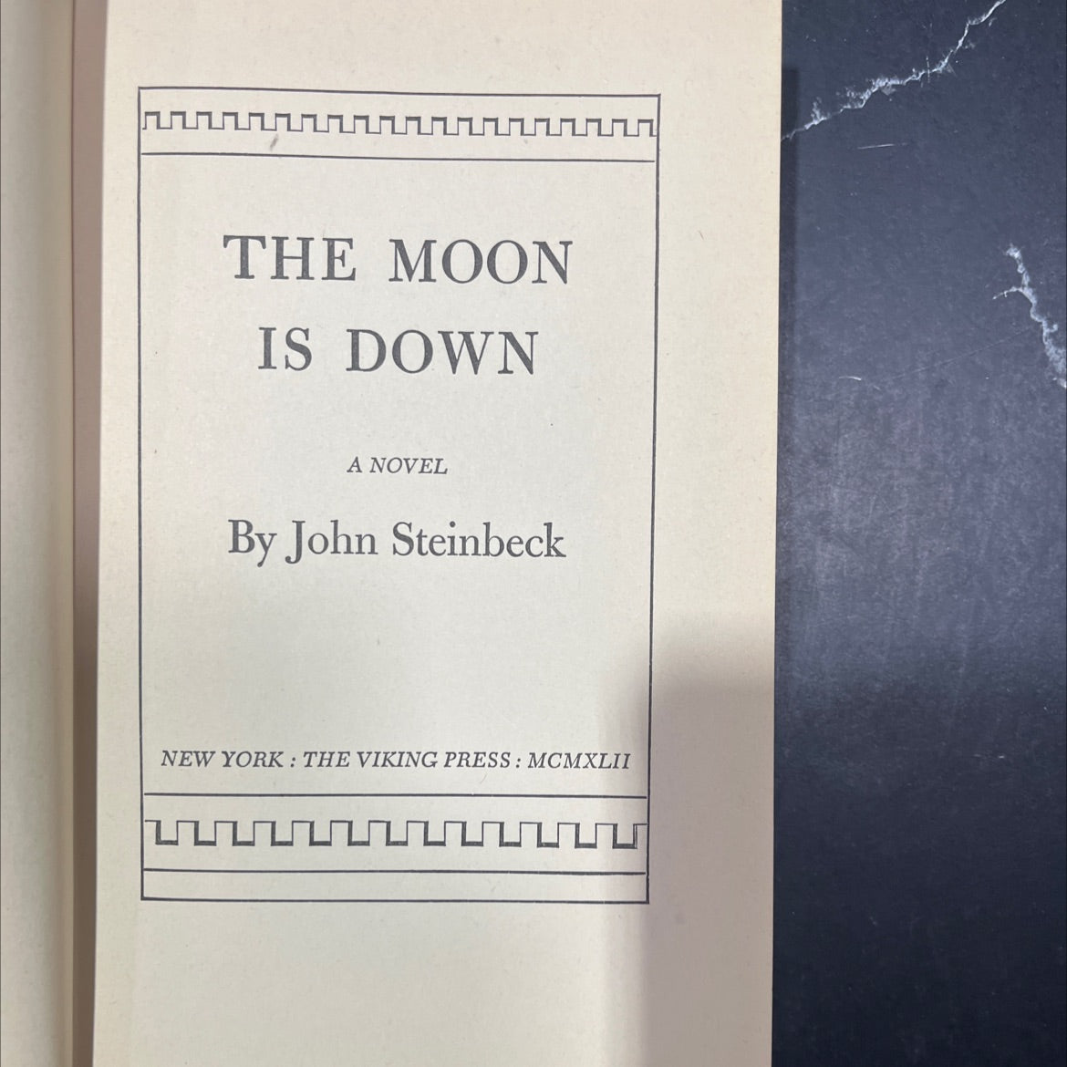 the moon is down book, by John Steinbeck, 1942 Hardcover, First Edition, Rare, Vintage image 2