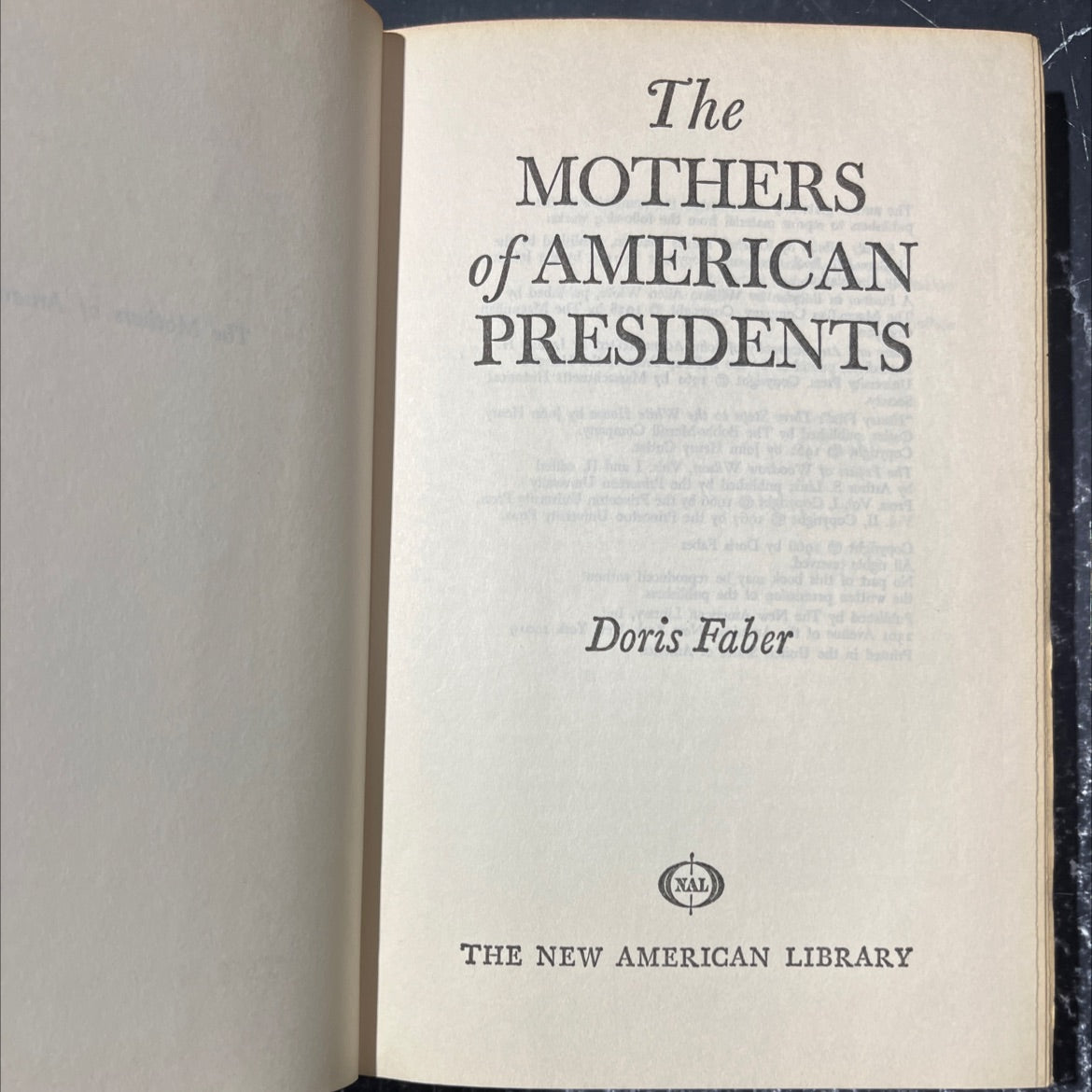 the mothers of american presidents book, by doris faber, 1968 Hardcover image 2
