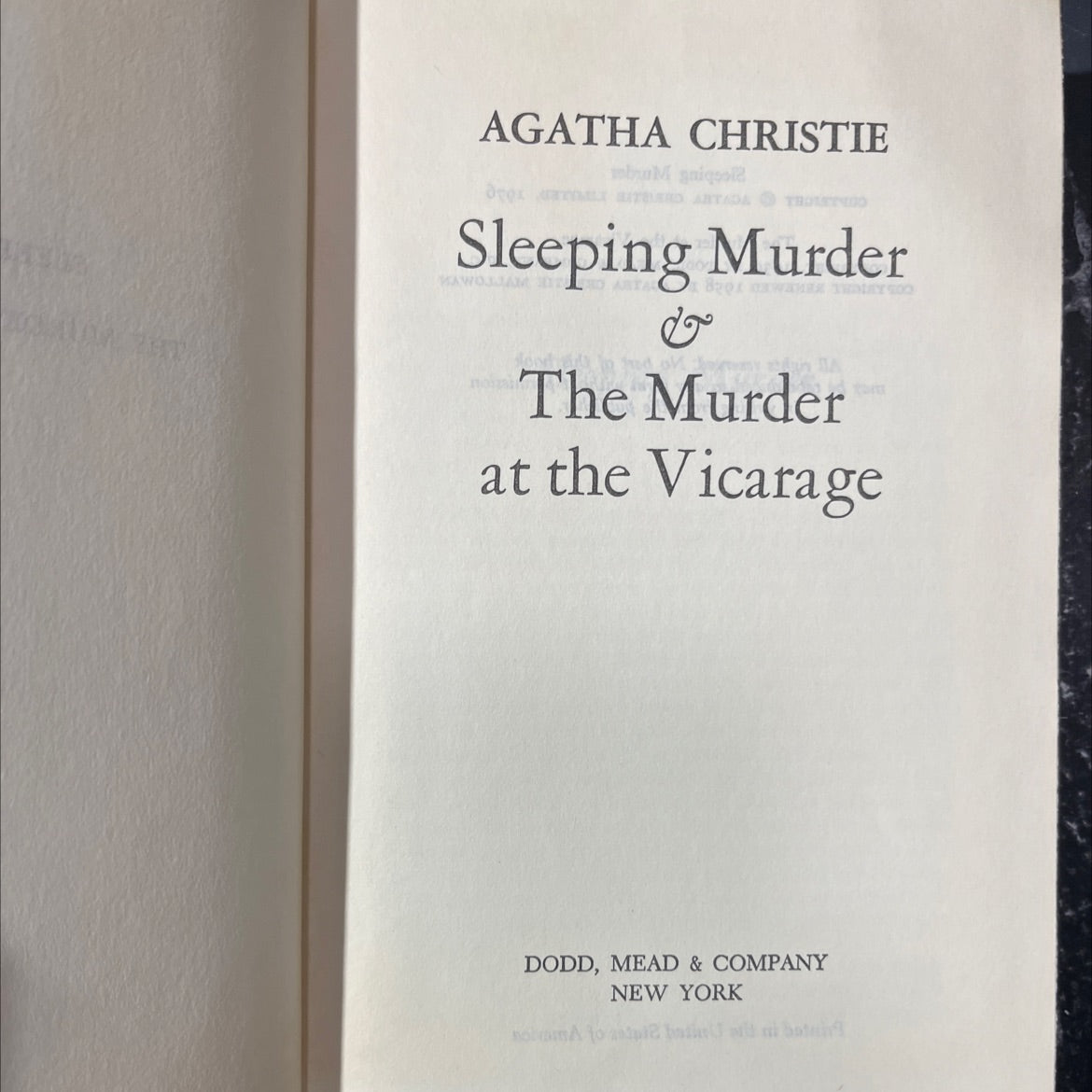 the murder at the vicarage book, by agatha christie, 1976 Hardcover image 2