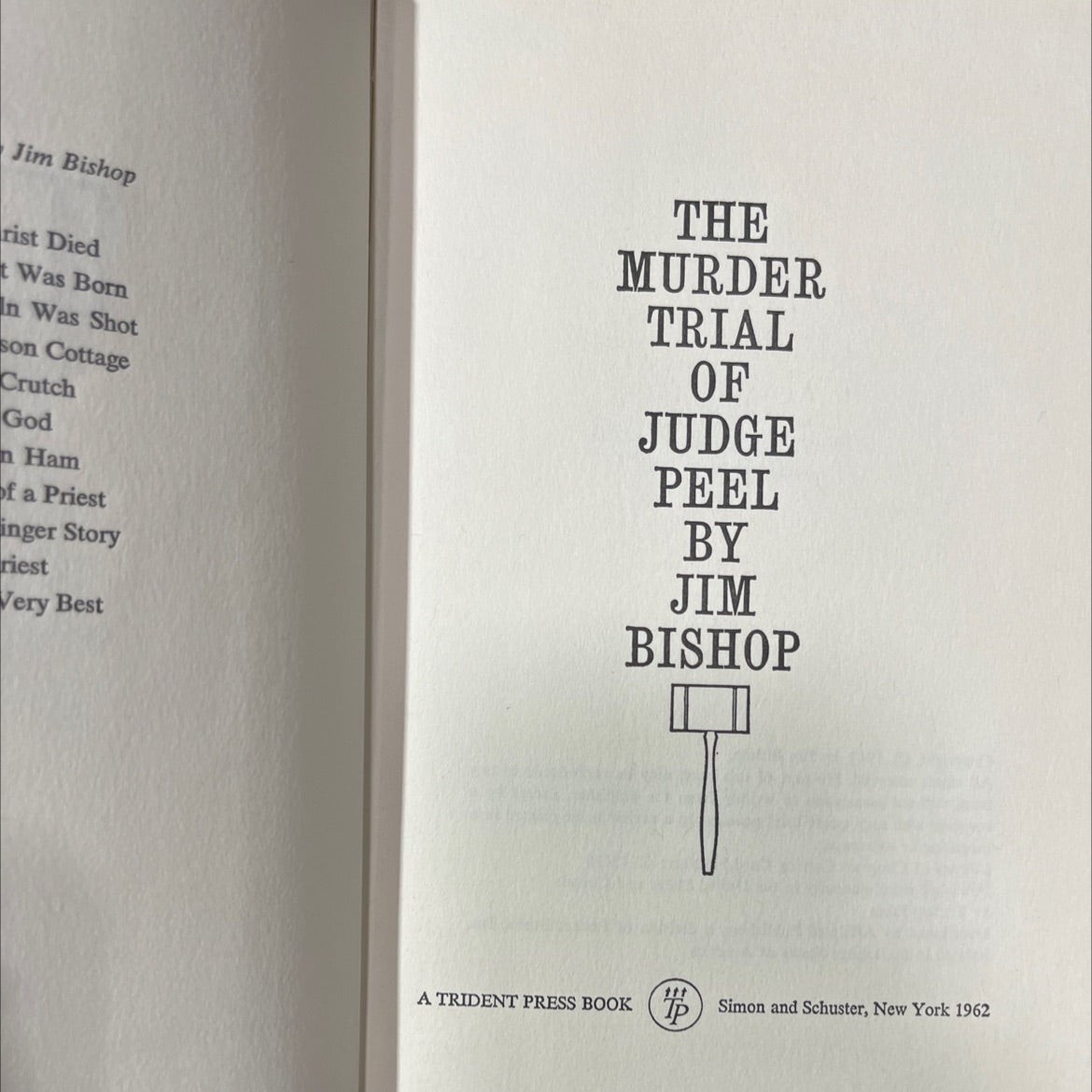 the murder trial of judge peel book, by jim bishop, 1962 Hardcover image 2